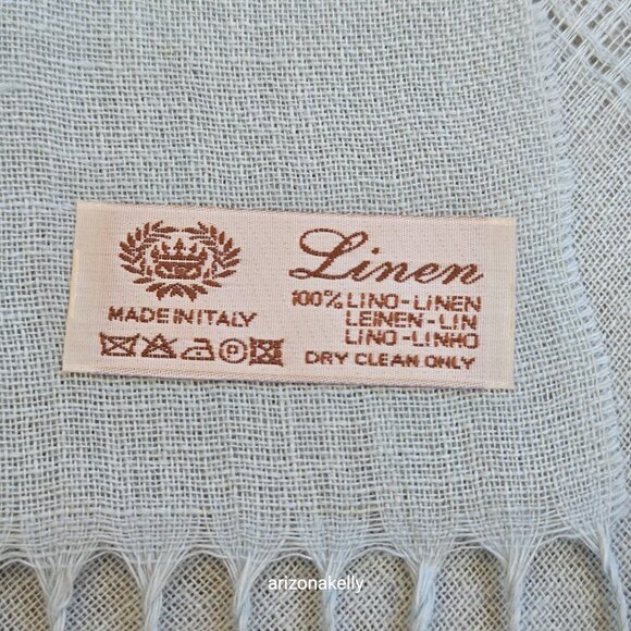 NWT Tanner Italian Linen Shawl Oversized Scarf Blue - Picture 2 of 12